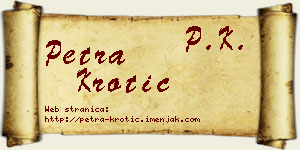 Petra Krotić vizit kartica